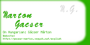 marton gacser business card